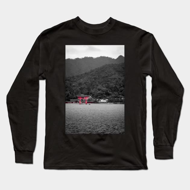 View of Itsukushima Torii gate from the ocean Long Sleeve T-Shirt by AvonPerception